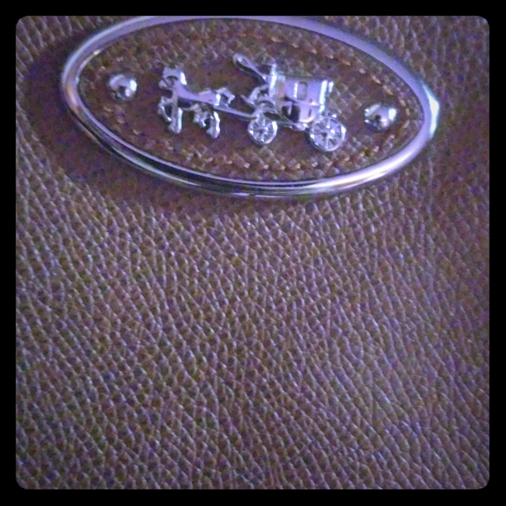 Coach brown leather tote bag